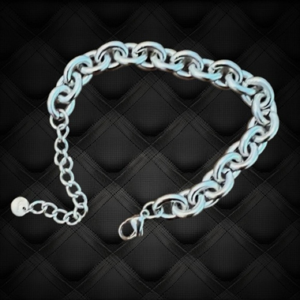 Silver Tarnish Resistant Chunky Link Chain Bracelet 7-8”